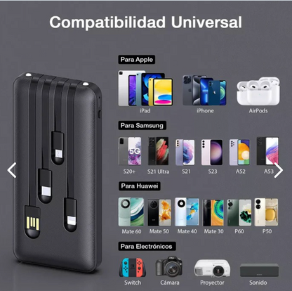 Power Bank Portátil 4 Cables
